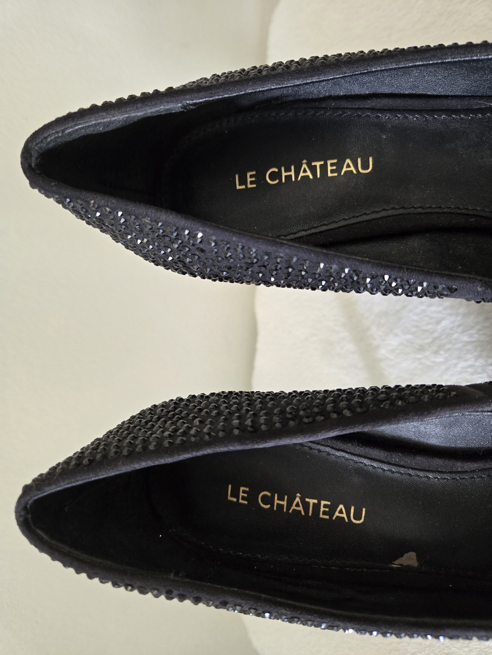 le chateau Black Crystal-Studded Stiletto Pumps - Picture 7 of 7